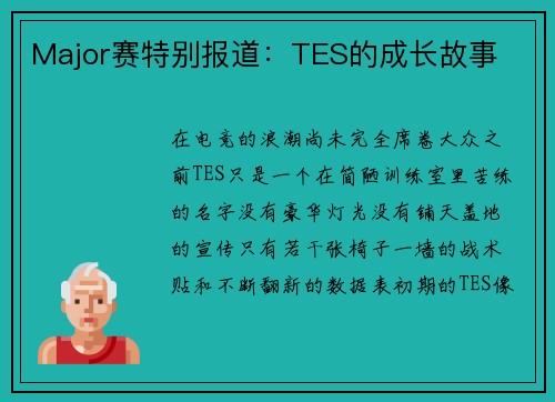 Major赛特别报道：TES的成长故事